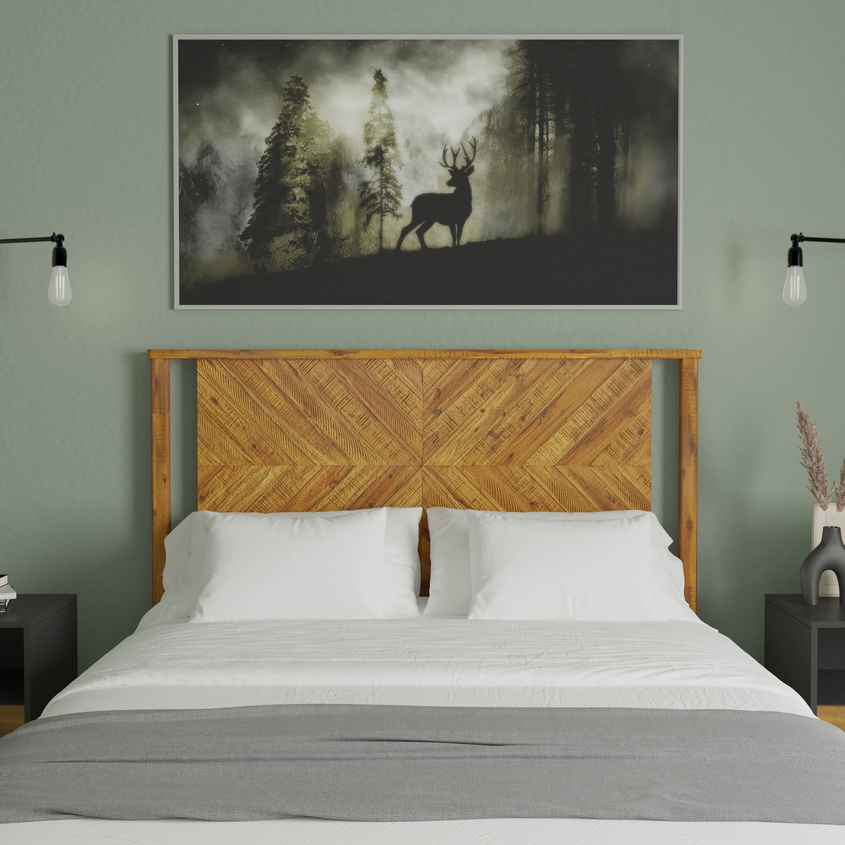 Christiana Queen Size Headboard, Rustic, Solid Wood Bedroom Furniture ...