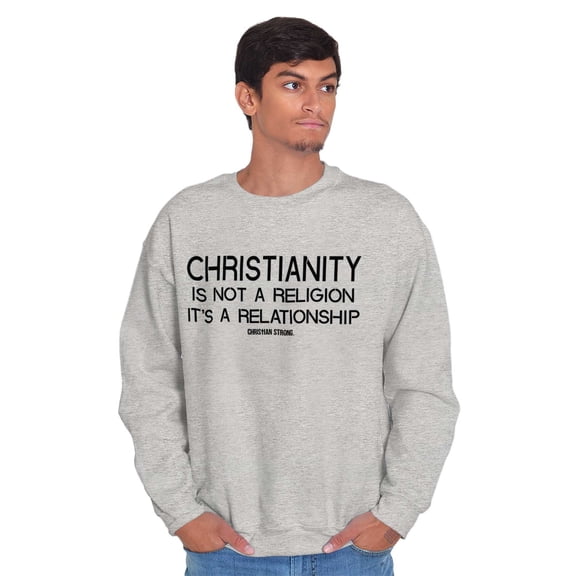 Christianity Is Not A Religion Unisex Plus Fleece Graphic Sweatshirt Brisco Brands 3X