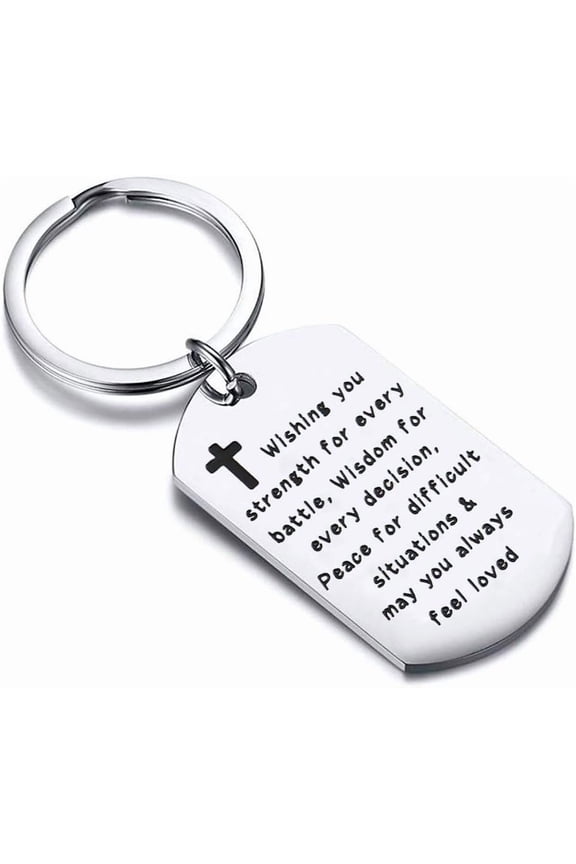 Christianity Prayer Jewelry Christian Keychain Religion Strength Keyring Wishing You Strength For Every Battle Gift