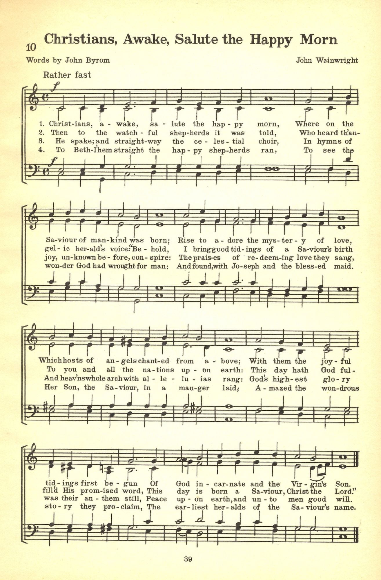 Christians Awake Salute the Happy Morn NoÔø?ls Christmas Carols 1932 Canvas Art - (24 x 36)