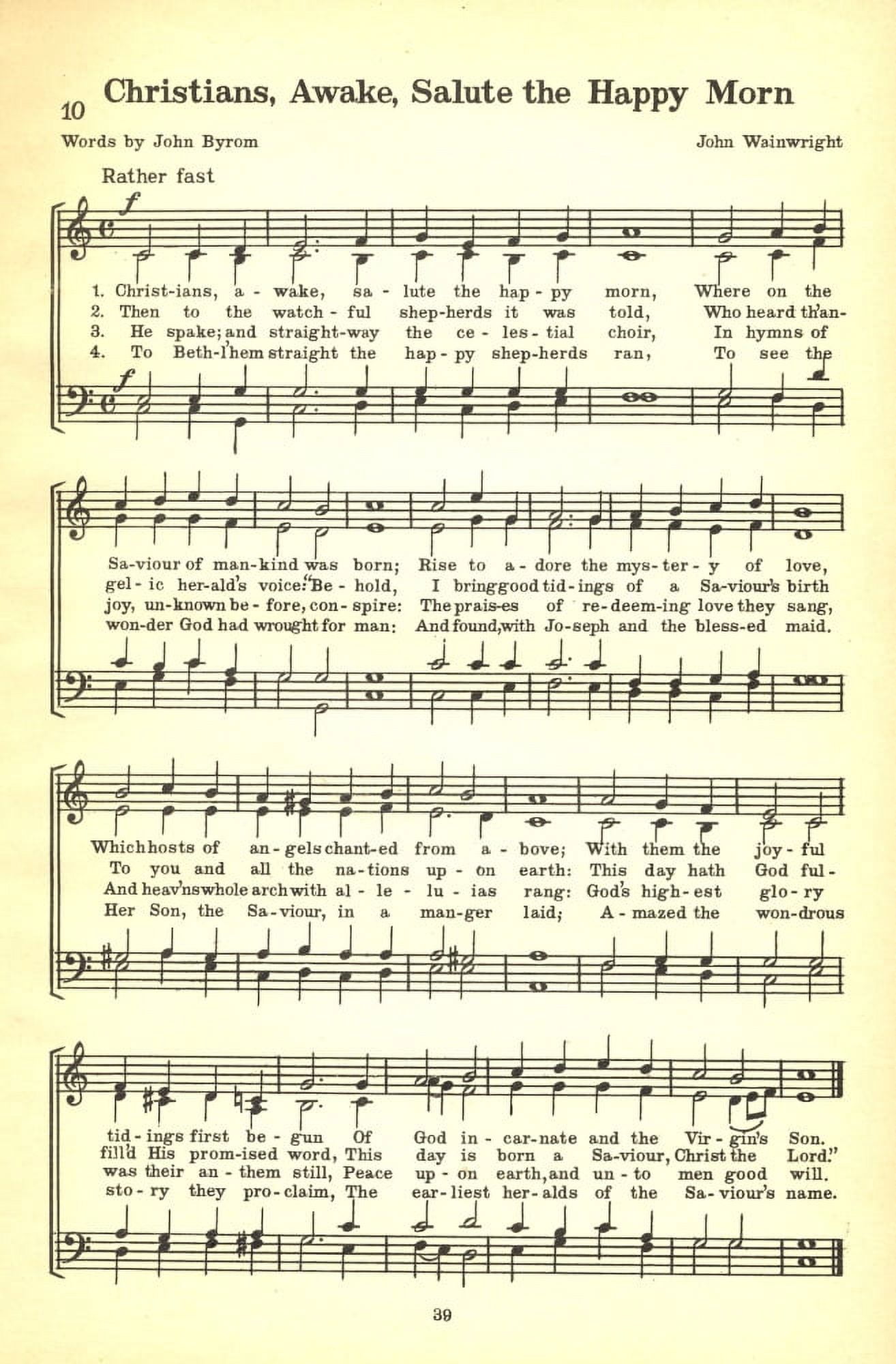Christians Awake Salute the Happy Morn No???ls Christmas Carols 1932 Canvas Art - (18 x 24)