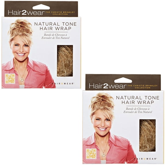 Christie Brinkey Hair Wrap (Pair of 2) -Color HT14/25 Dark Golden Blonde -Natural Tone6" Shoulder Length Official Heat Friendly Synthetic Textured Hairpiece Fun Bun Chignon Pedazo Envoltura de cabello