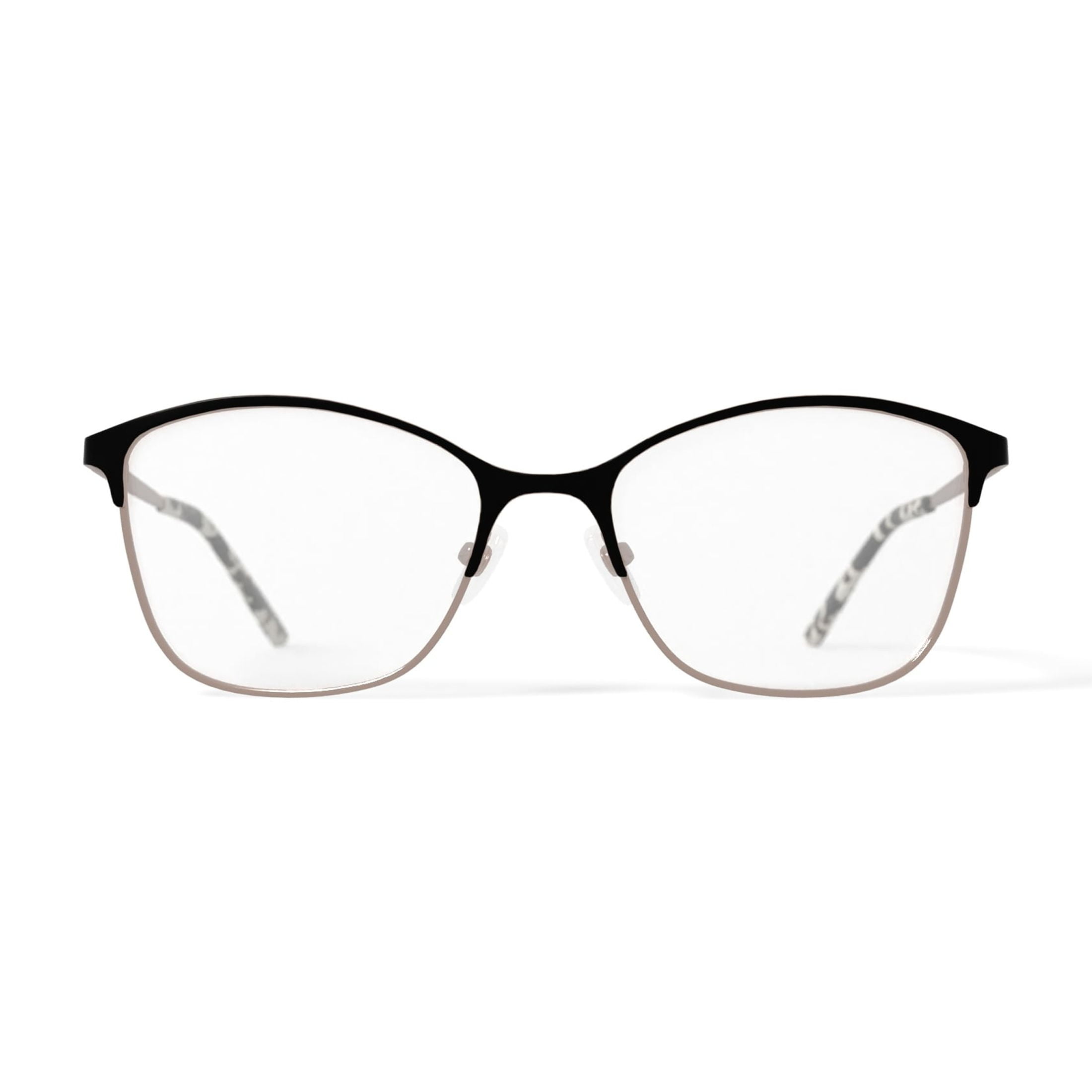 Christie Brinkley Women's C327 Browline Prescription Eyeglasses with Case, Black/Gold