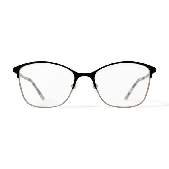 Christie Brinkley Women's C327 Browline Prescription Eyeglasses with Case, Black/Gold