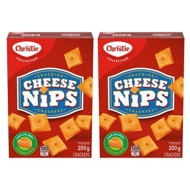 Christie Cheese Nips Cheddar Baked Snack Crackers, 200g/7.05oz, 2 Pack