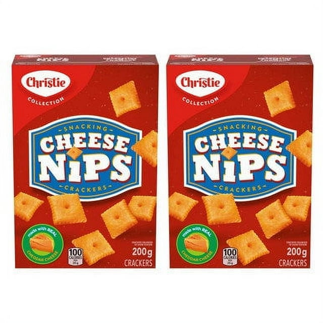 Christie Cheese Nips Cheddar Baked Snack Crackers, 200g/7.05oz, 2Box