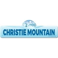 thumbnail image 1 of Christie Mountain Street Sign | Indoor/Outdoor | Skiing Skier Snowboarder Décor for Ski Lodge Cabin Mountian House | SignMission personalized gift, 1 of 5
