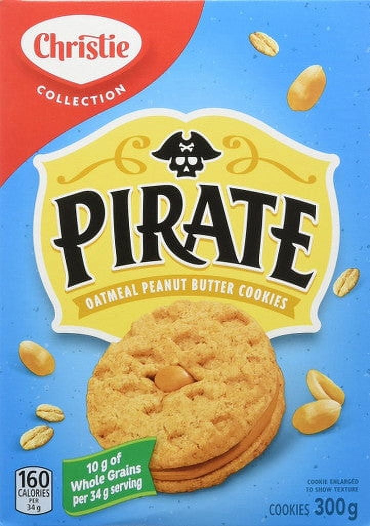 Christie Peek Freans Pirate Peanut Butter Oatmeal Cookies, 300g/10.6 oz