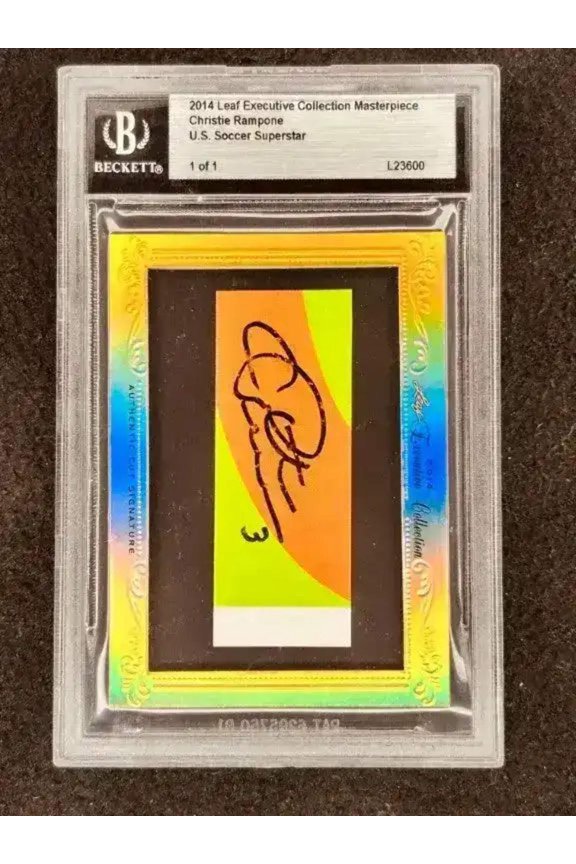 Christie Pearce Rampone 2014 Leaf Masterpiece Cut Signature card 1/1 JSA USWNT