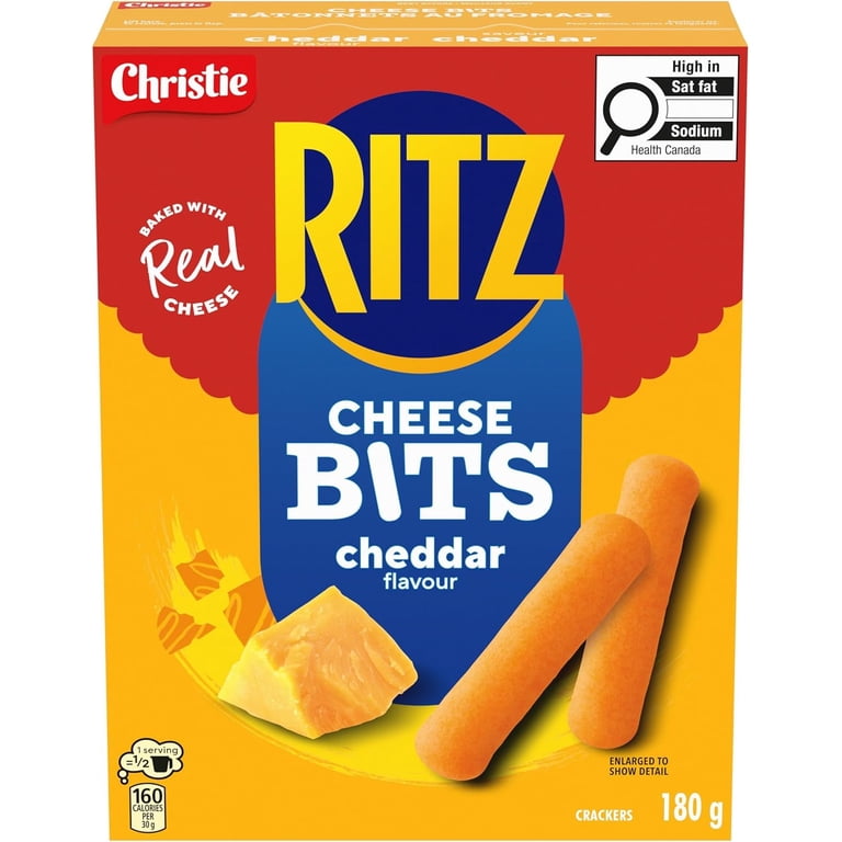RITS リッツ RITZ Cheese Bits Crackers, Cheddar Flavor, Bite-Size Snacks