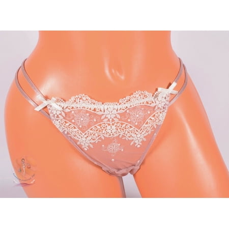 Christies V-String Mesh Embroidered Panty Sz XL US / 5 EU