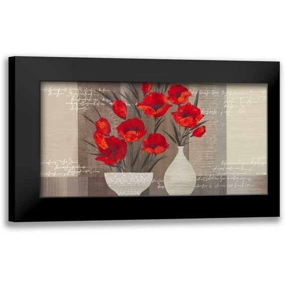 Christina 14x9 Black Modern Framed Museum Art Print Titled - Crimson Beauty II