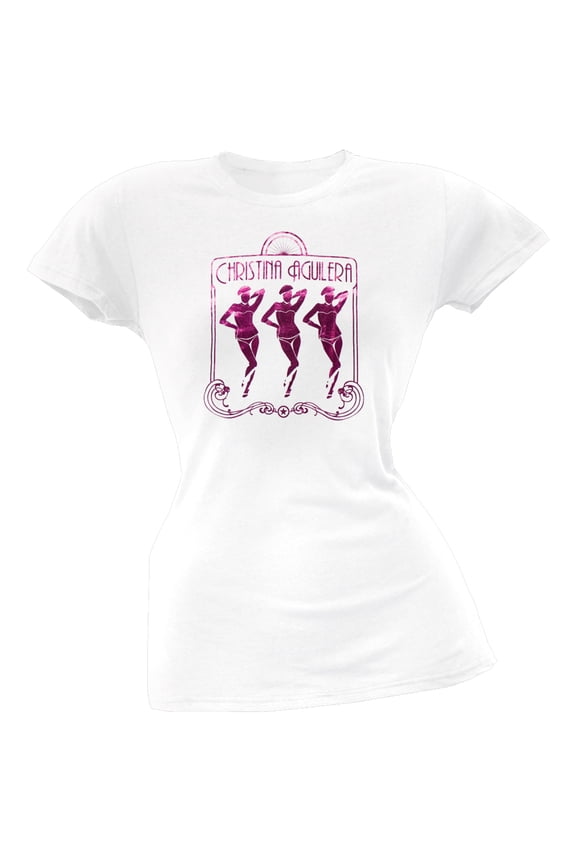 Women's Juniors Pink Foil Short Sleeve T Shirt