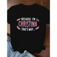 thumbnail image 1 of Christina Feather T-Shirt Graphic Tee Sassy Top Cotton Short Sleeve Fashion Casual Black S-5XL, 1 of 5