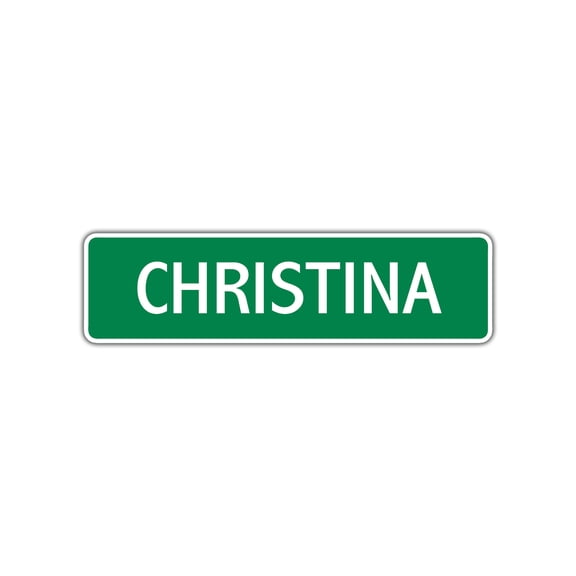 Christina Girls Children Name Letter Printed Label Novelty Kids Bedroom Indoor Outdoor Wall Plaque Decoration Aluminum Metal Sign 4"x18'