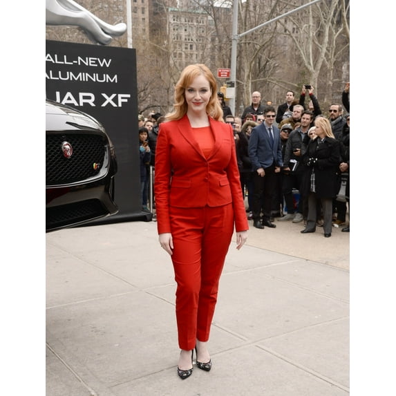 Christina Hendricks At A Public Appearance For Jaguar Reveals All-New All-Aluminum Xf Car Flatiron District New York