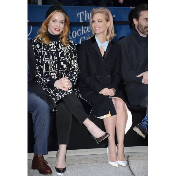 Christina Hendricks, January Jones At The Press Conference For Amc Unveils Special Commemorative Mad Men Park Bench, The Time & Life Building, New York, Ny March 23, 2015. Photo By Derek StormEverett