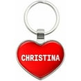 thumbnail image 1 of Christina - I Love Name Metal Heart Keychain Key Chain Ring, Multiple Colors Available, 1 of 1