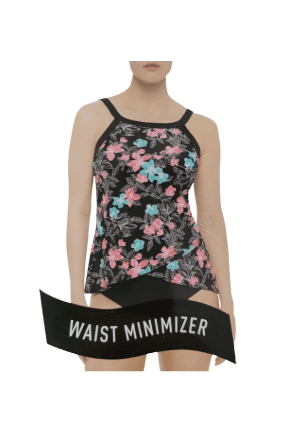 Waist Minimizer Floral Tankini Top Women's Size XXL