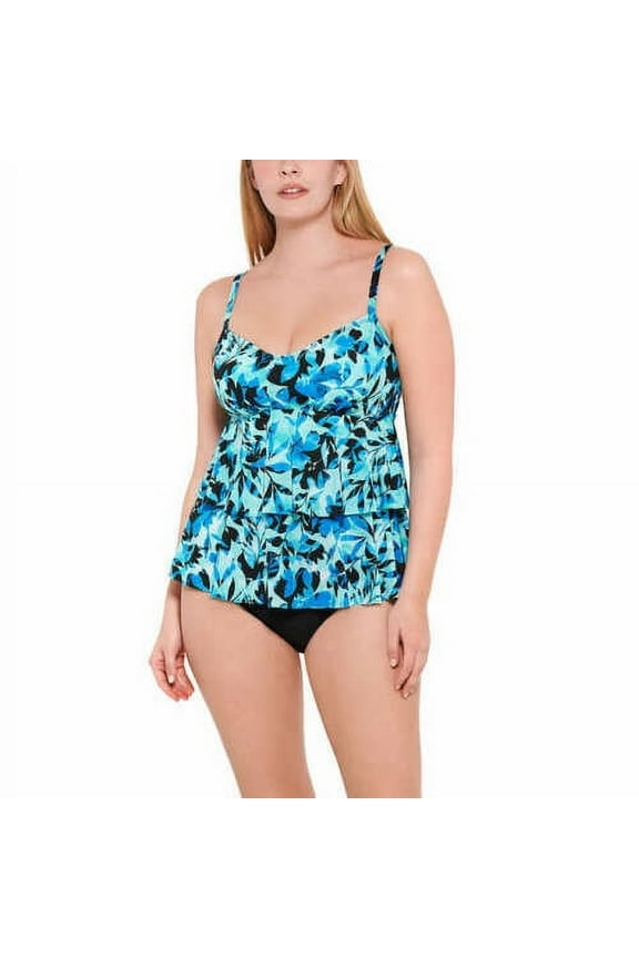 Women's Cool Water Jardine Tankini Set (Small, Green)
