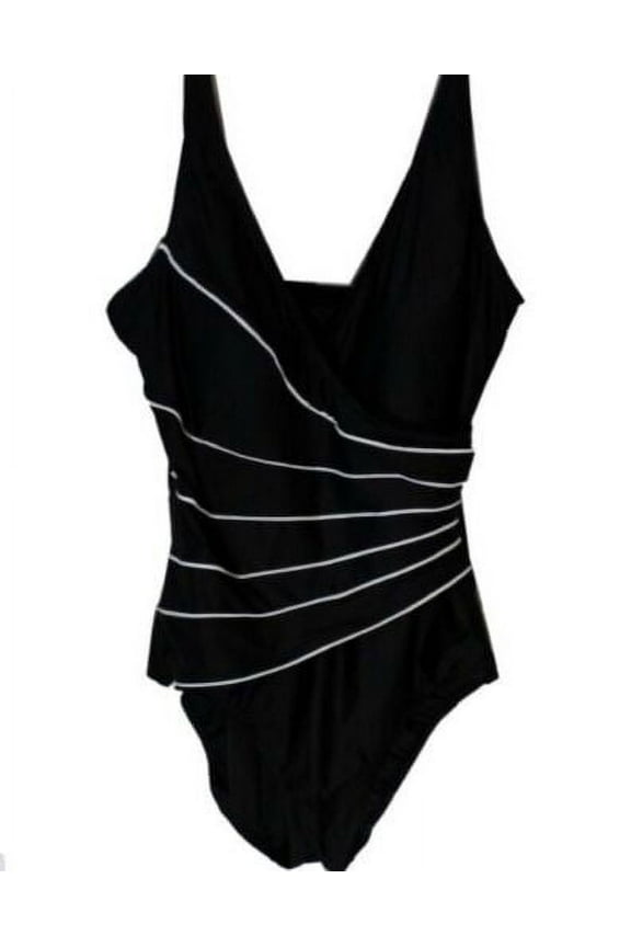 Women's Waist Minimizer Swimsuit  (Black, Medium)