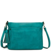 Christina Womens Vegan Leather Multi-Functional Crossbody Bag by Ampere Creations - Teal