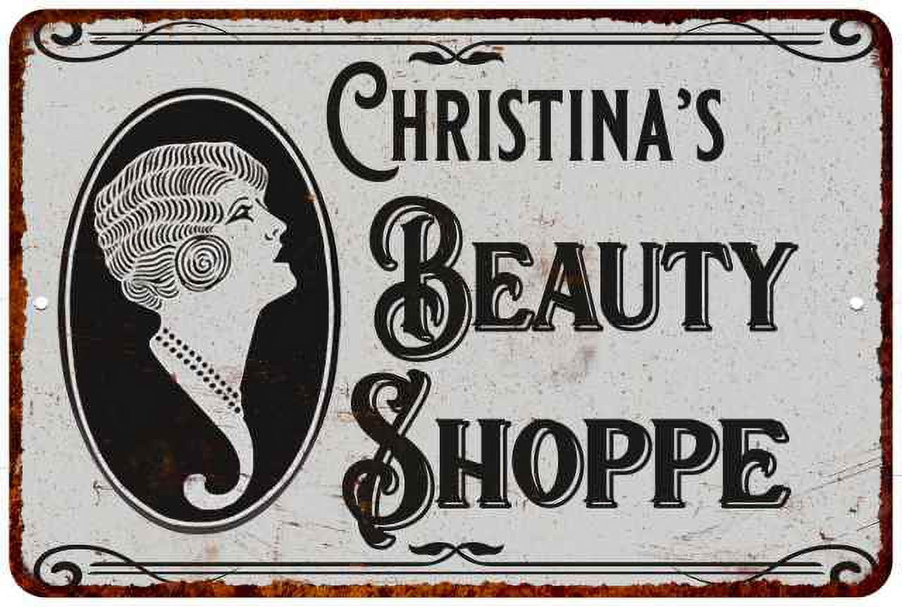 Christina's Beauty Shoppe Chic Sign Vintage Decor 8x12 Metal Sign ...