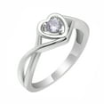 thumbnail image 1 of Christine Engagement Ring for Women Promise Heart Birthstone Cz Sterling Silver by Ginger Lyne, 1 of 6