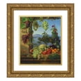 thumbnail image 1 of Christine Løvmand 12x14 Gold Ornate Wood Frame and Double Matted Museum Art Print Titled - Fruits in an Italian Landscape (1842 - 1843), 1 of 4