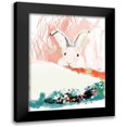 thumbnail image 1 of Christine, Niya 12x14 Black Modern Framed Museum Art Print Titled - Bunny in the Garden, 1 of 5