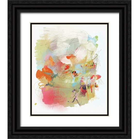 Christine, Niya 20x23 Black Ornate Wood Framed with Double Matting Museum Art Print Titled - Girl Accomplishes Her Goal