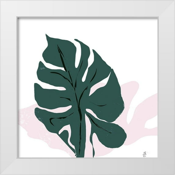 Christine, Niya 26x26 White Modern Wood Framed Museum Art Print Titled - Pink Shadow