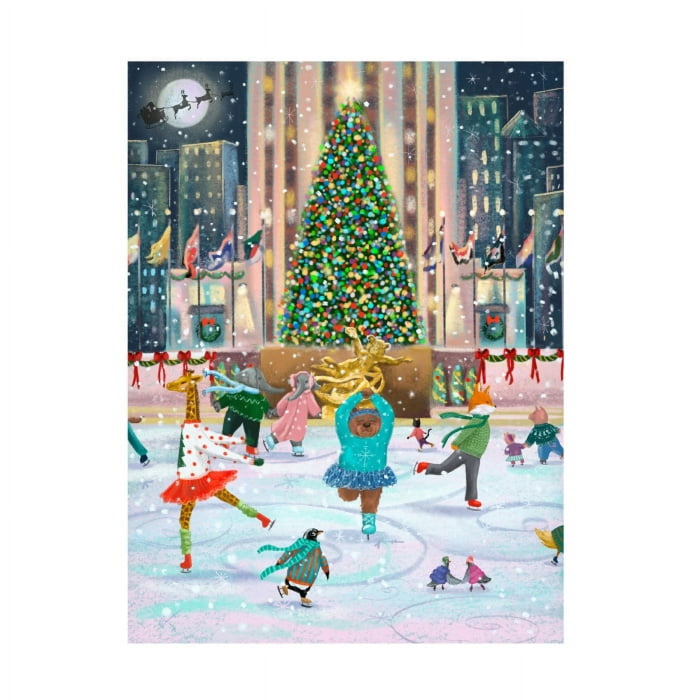 Christine Rotolo 'Animals Ice Skating At Rockefeller' Canvas Art