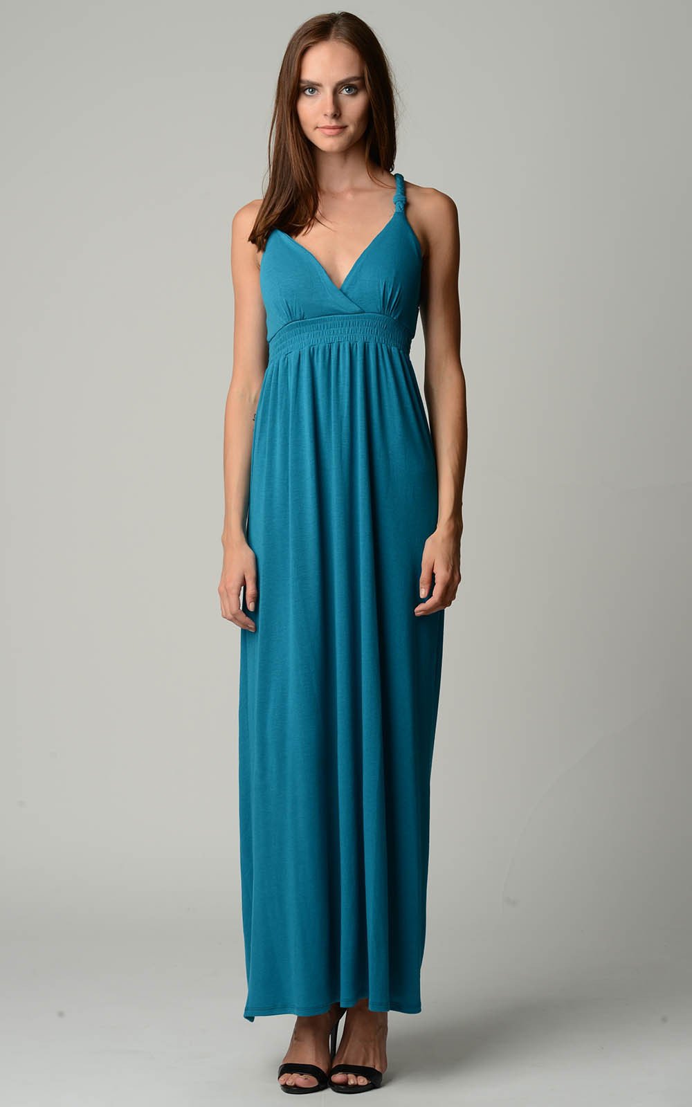 Christine V Women's Braided Strap Maxi Dress - Teal - Large - Walmart.com