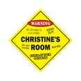 thumbnail image 1 of Christine's Room Sign Crossing Zone Xing | Indoor/Outdoor | 14" Tall kids bedroom decor door children's name boy girl, 1 of 5