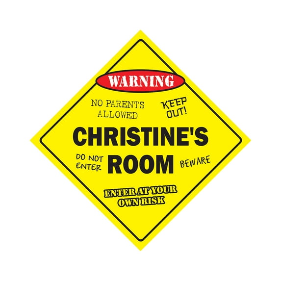 Christine's Room Sign Crossing Zone Xing | Indoor/Outdoor | 14" Tall kids bedroom decor door children's name boy girl