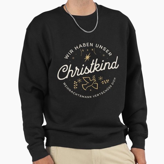 Christkind St. Nick Claus Goodbye Funny German Christmas Graphic Unisex Sweatshirt Retro G11696, Up to Size 5XL