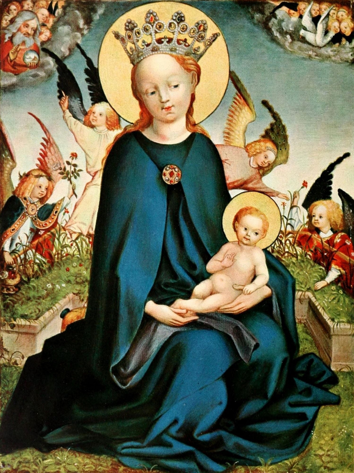 Christliche Kunst 1 1904 Madonna Canvas Art - Stefan Lochner (18 x 24)