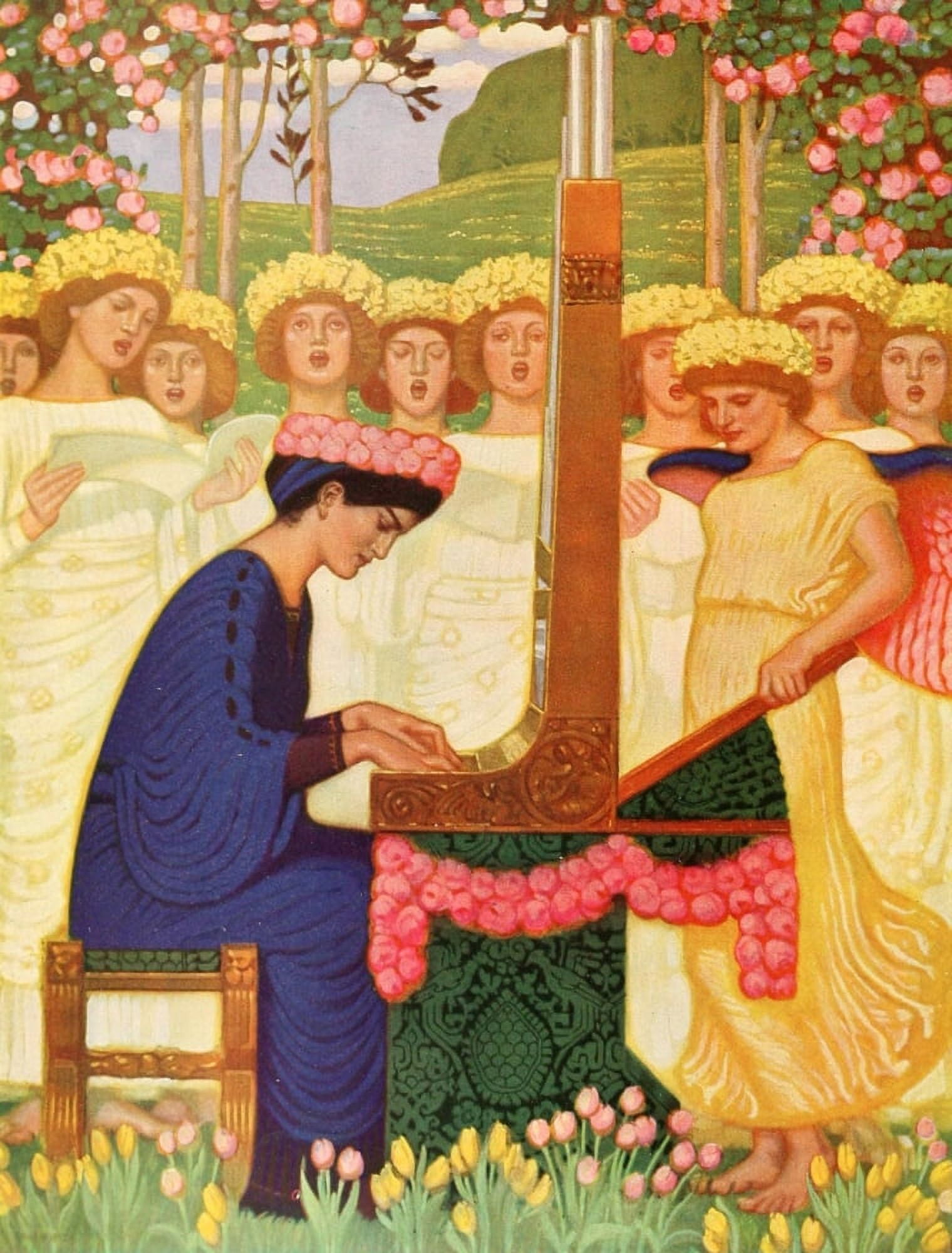 Christliche Kunst 13 1916 St Cecilia Canvas Art - Fritz Kunz (24 x 36)