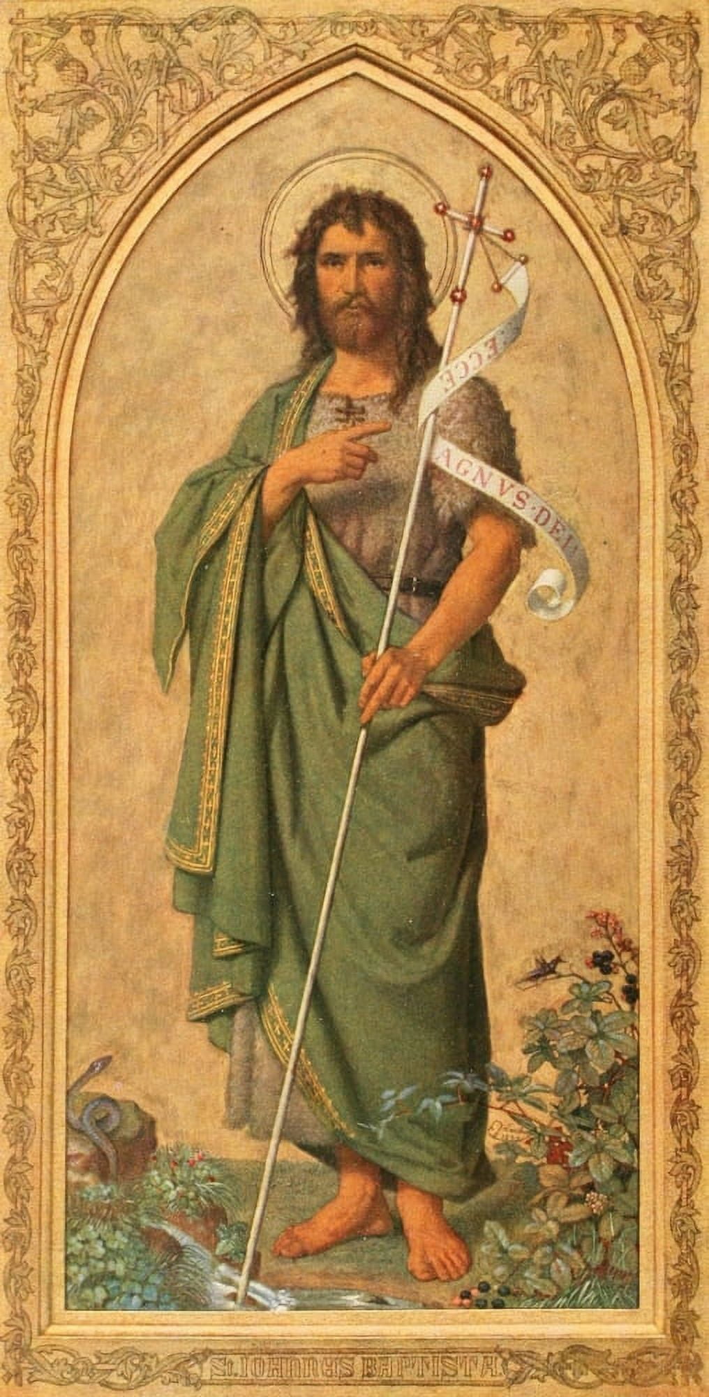 Christliche Kunst 14 1917 St John the Baptist Canvas Art - Franz Ittenbach (18 x 24)