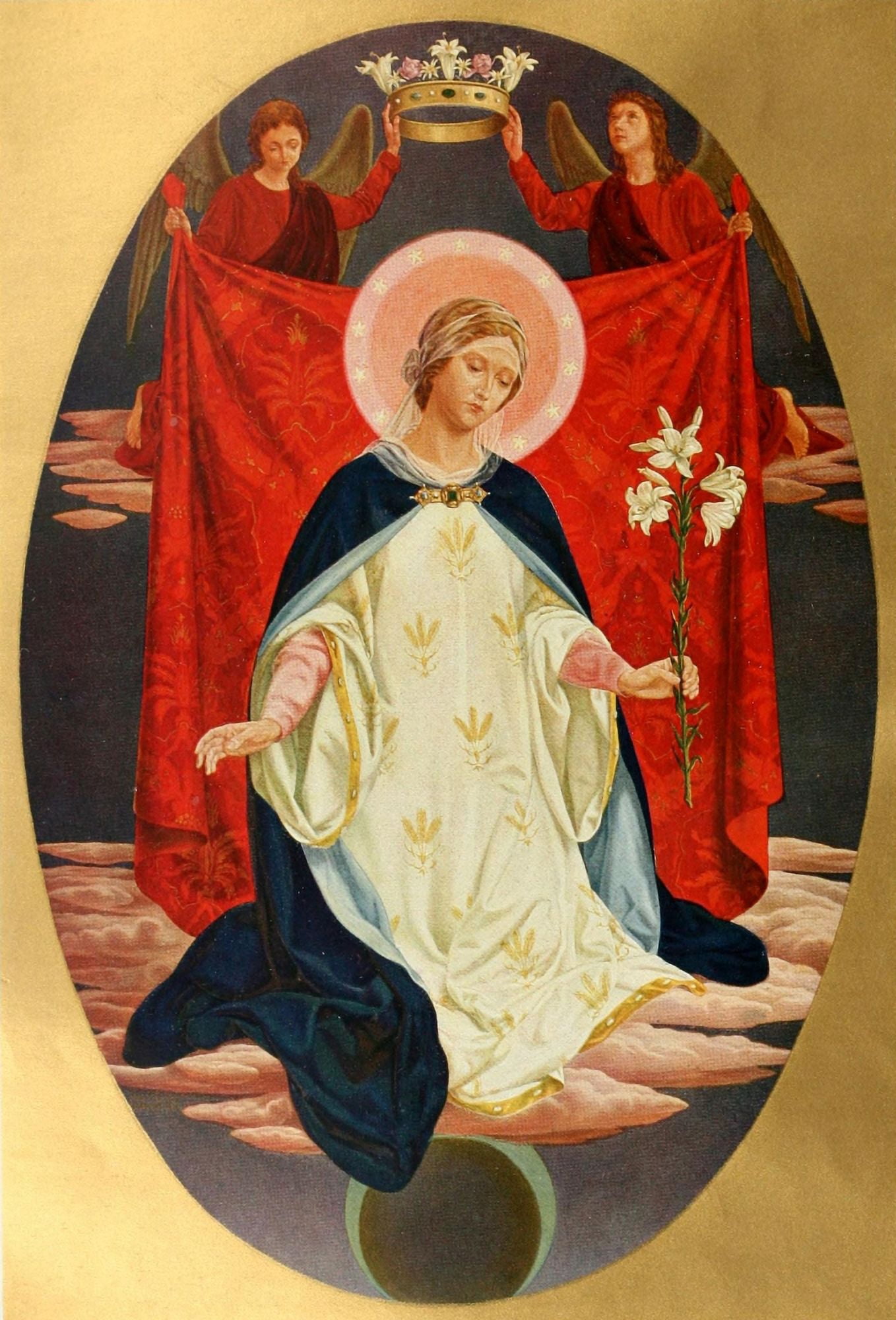 Christliche Kunst 18 Madonna with lilies Canvas Art - Franz Xavier Fuchs (18 x 24)