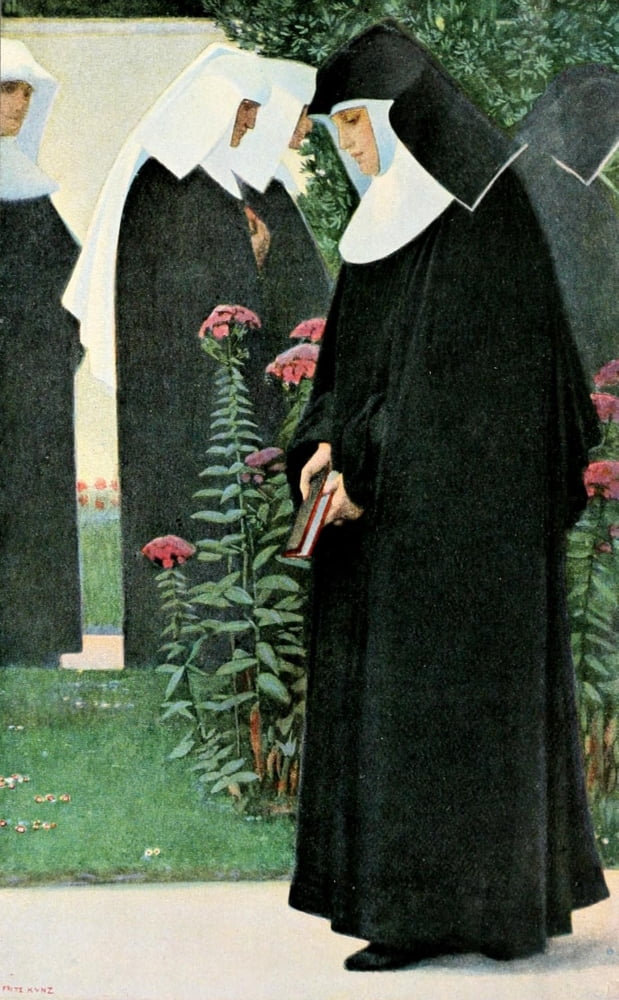 Christliche Kunst 3 1906 Nuns Canvas Art - Fritz Kunz (24 x 36)
