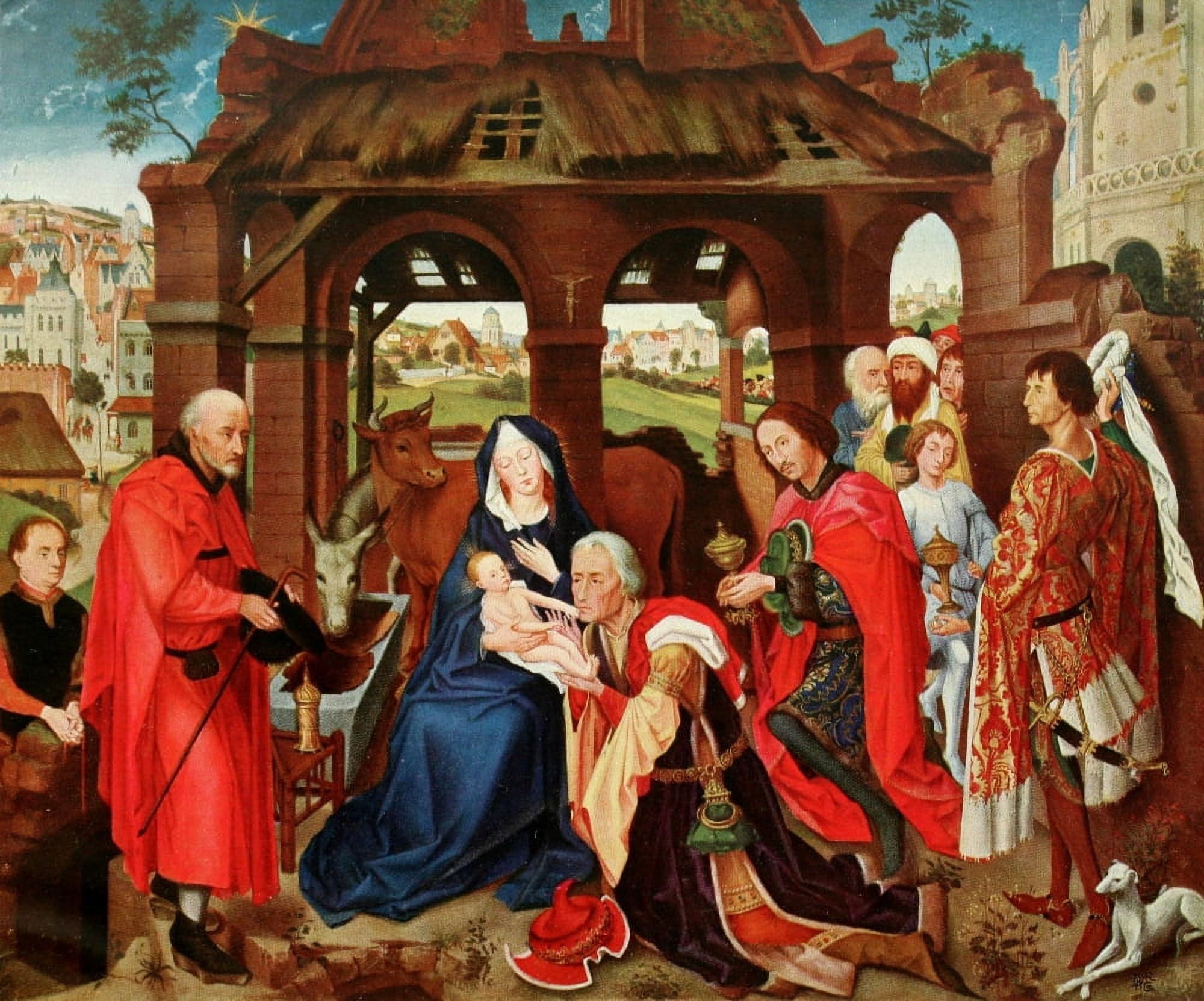 Christliche Kunst 4 1907 Visit of Magi Canvas Art - Rogier van der Weyden (24 x 36)
