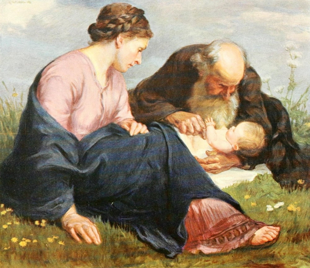 Christliche Kunst 5 1908 Holy Family Canvas Art - Unknown (18 x 24)
