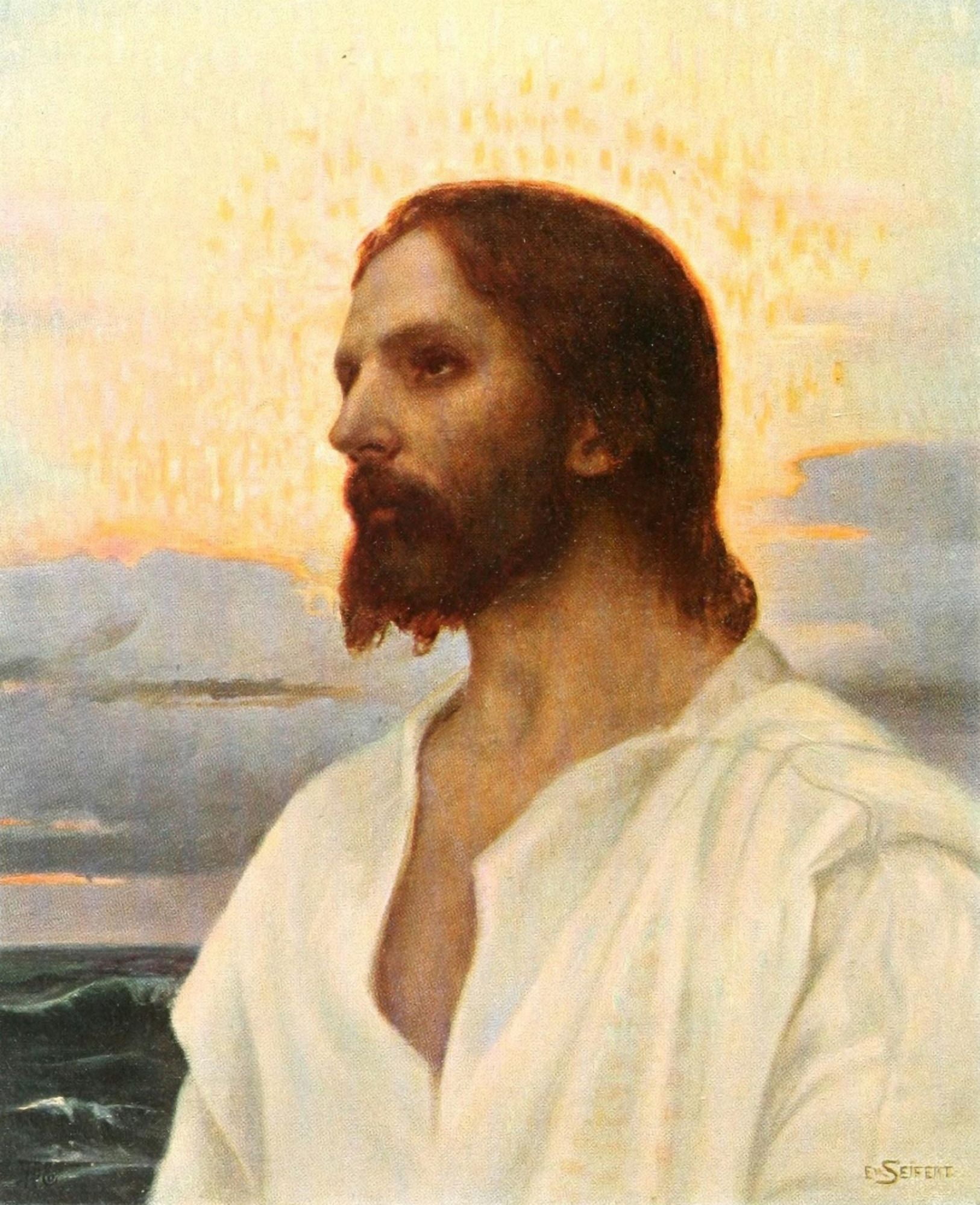 Christliche Kunst 6 1909 Christ Canvas Art - Emanuela Seifertova (24 x 36)