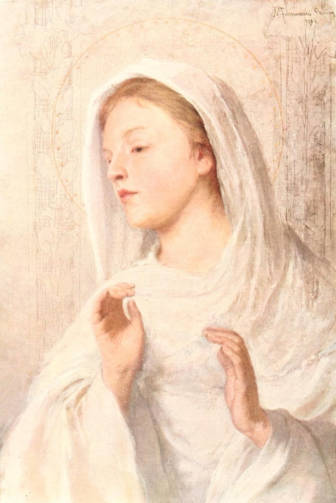Christliche Kunst 6 1909 Virgin Mary Canvas Art - Unknown (24 x 36)