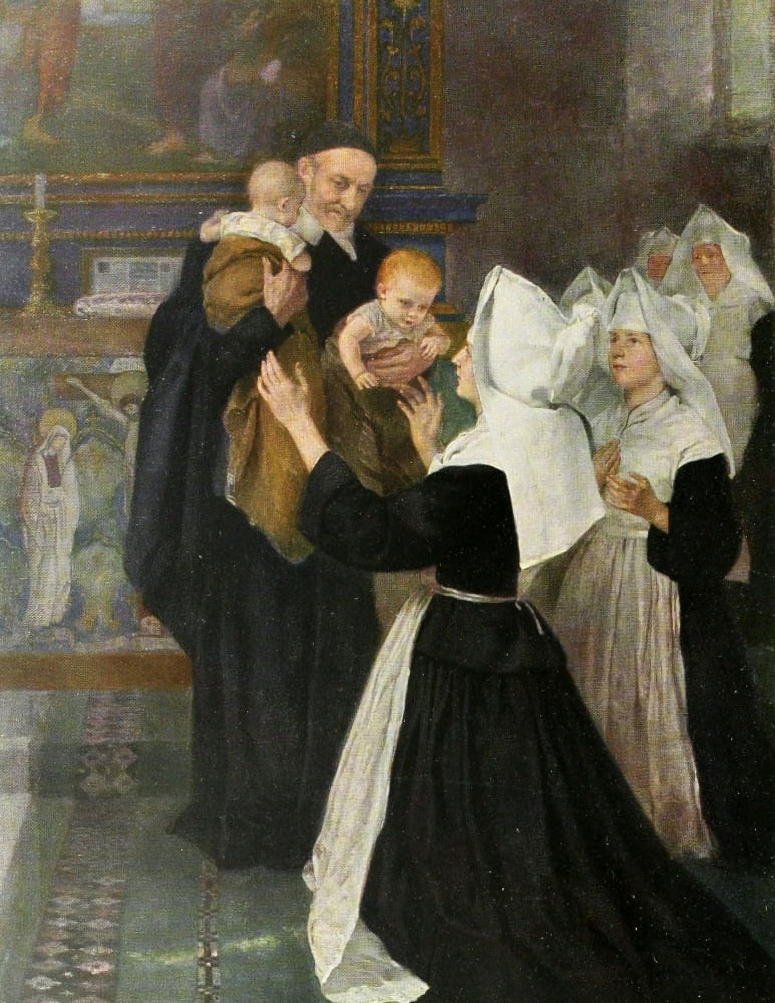 Christliche Kunst 7 1910 St Vincent de Paul Canvas Art - Gabriel Hackl (24 x 36)