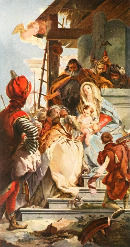 Christliche Kunst 8 1911 Adoration of the Magi Canvas Art - Giovanni Battista Tiepolo (24 x 36)