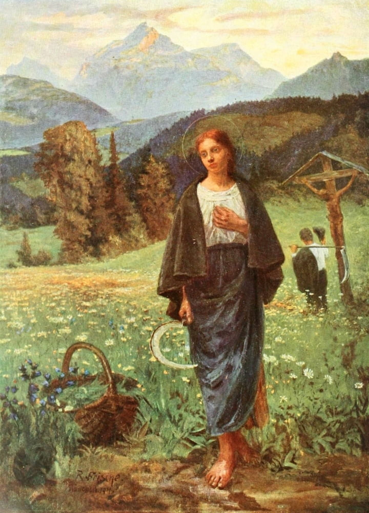 Christliche Kunst 8 1911 St Notburga Canvas Art - R Frische (24 x 36)