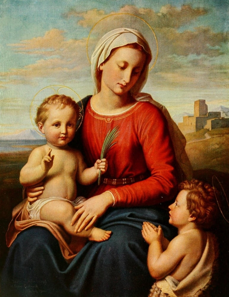 Christliche Kunst 9 1912 Madonna Canvas Art - Johann Schraudolph (24 x 36)